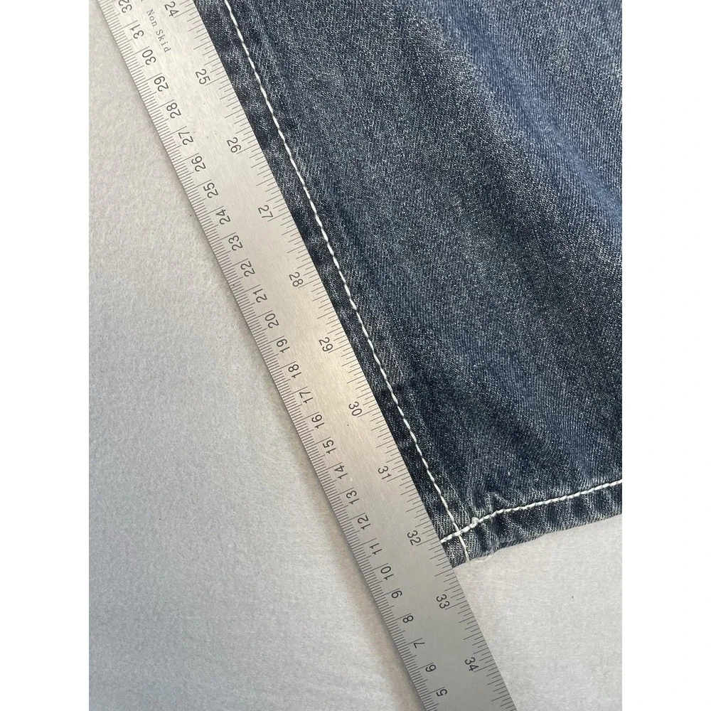 True Religion Mens Thick Stitch Denim Straight Jeans Size 34